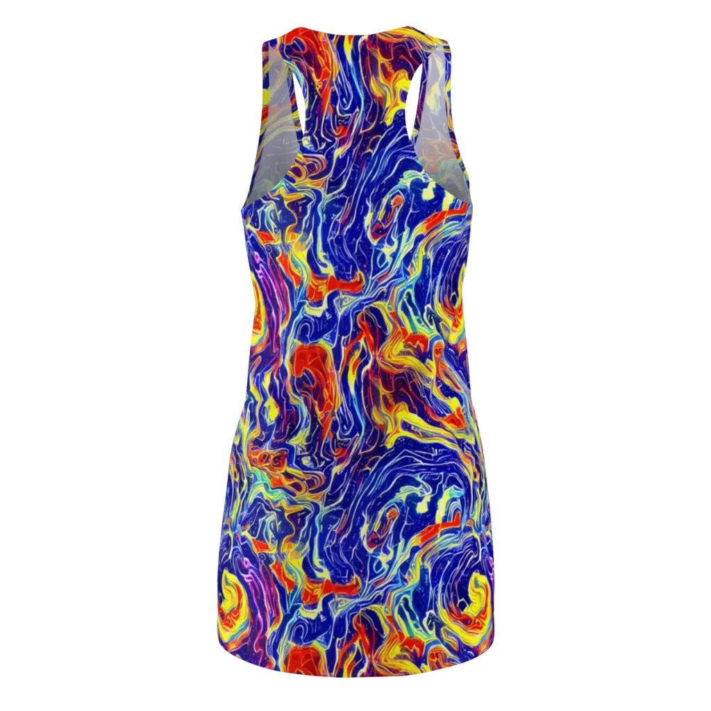 Firework Ocean on Racerback Dress — Back