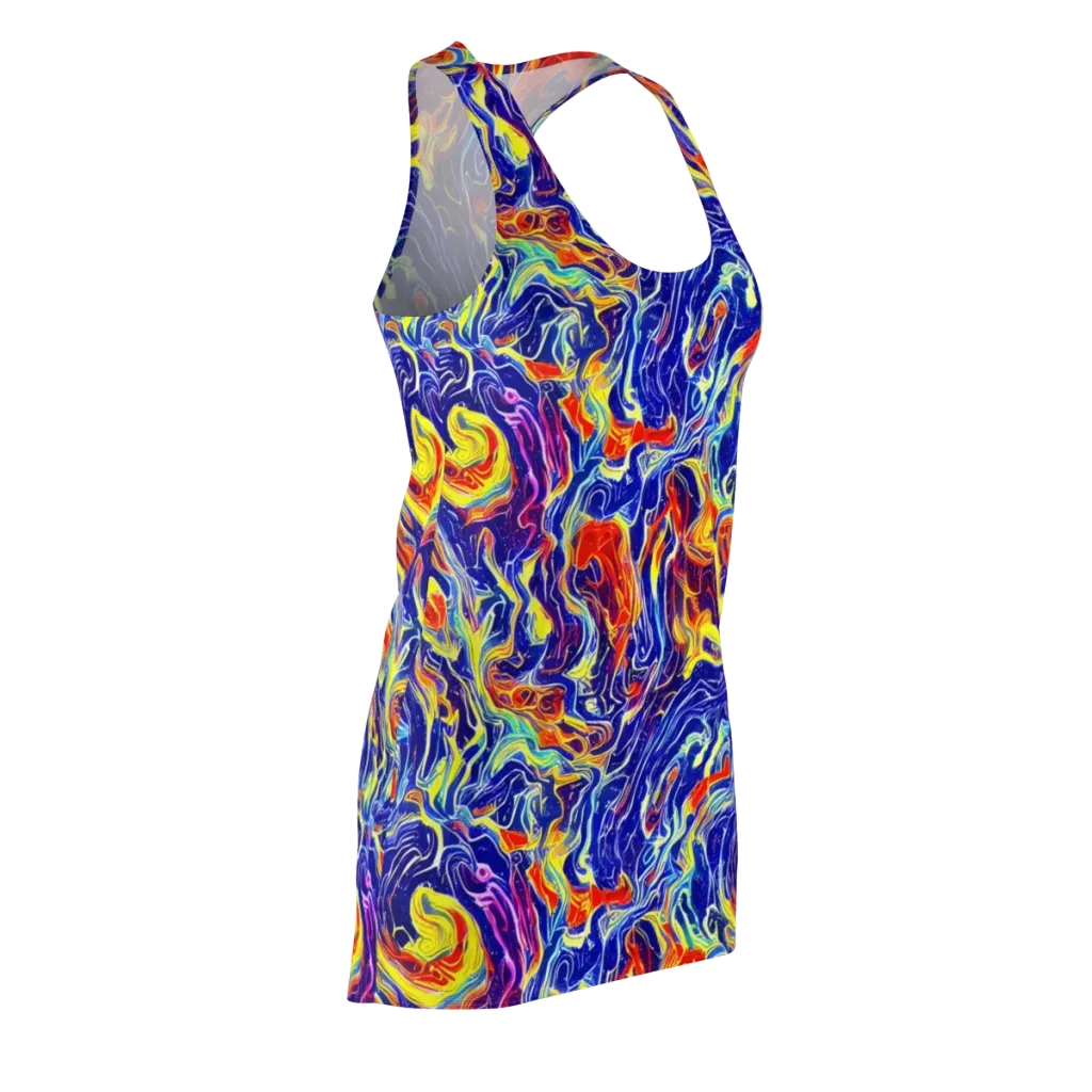Firework Ocean on Racerback Dress — Front Side