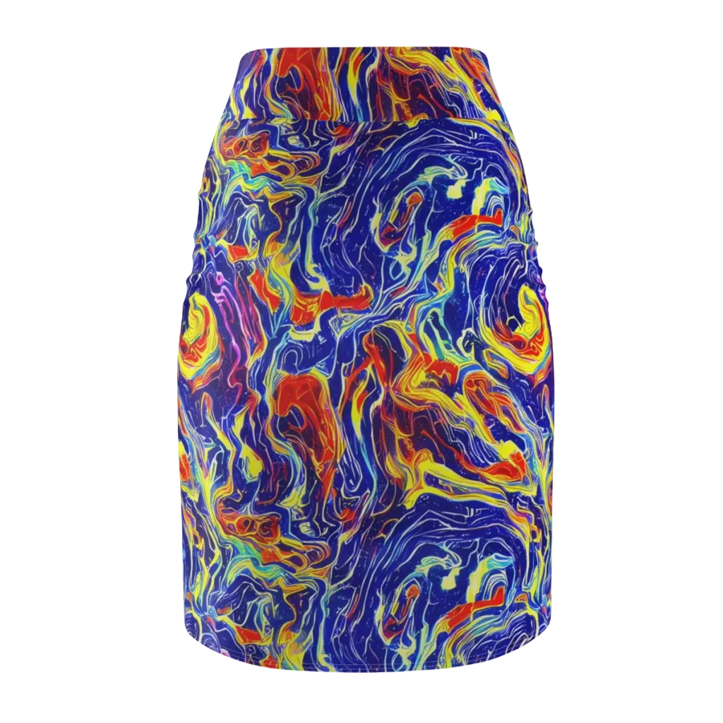 Firework Ocean on Pencil Skirt — Back
