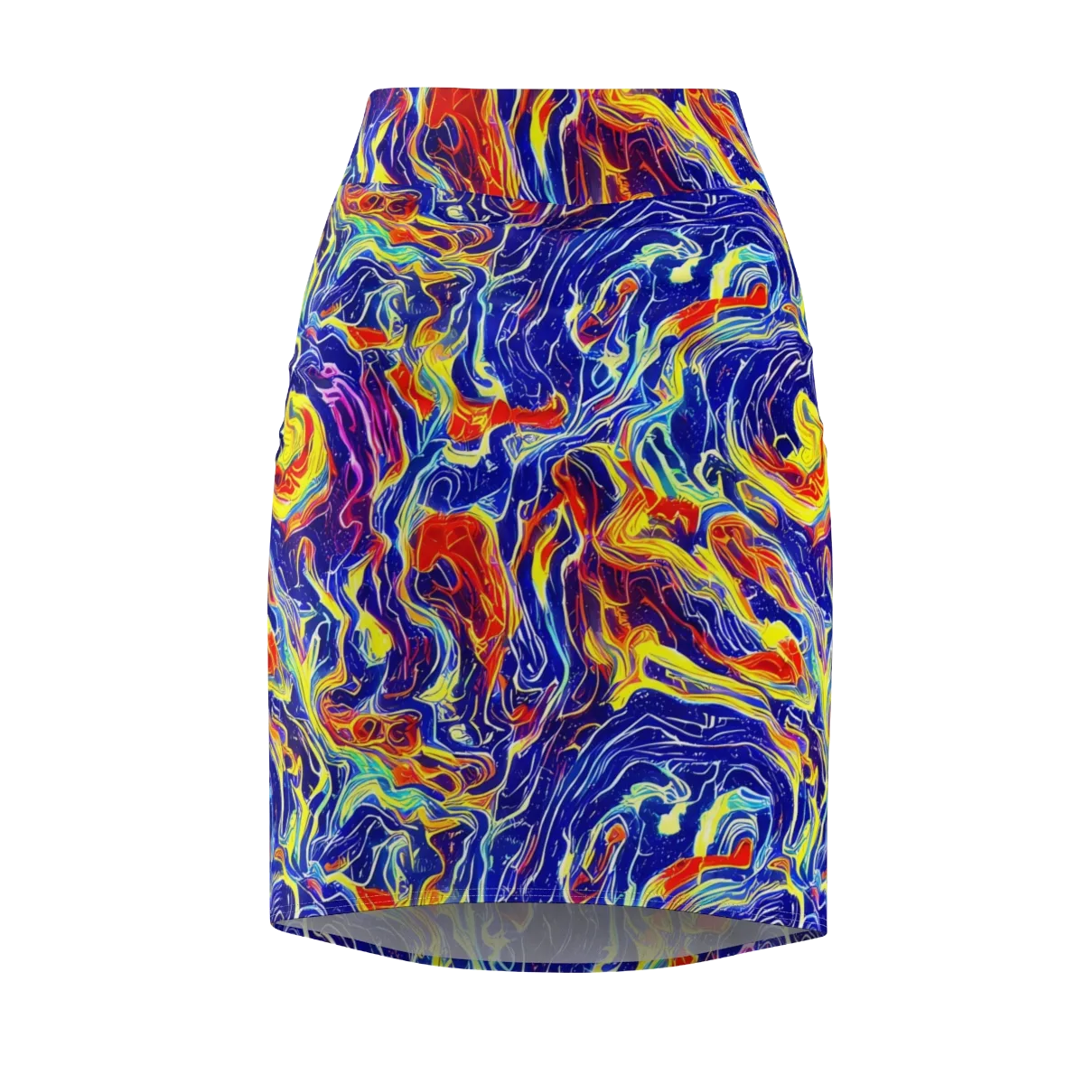 Firework Ocean on Pencil Skirt — Front