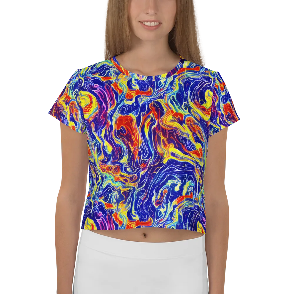 Firework Ocean on Crop Tee — Front