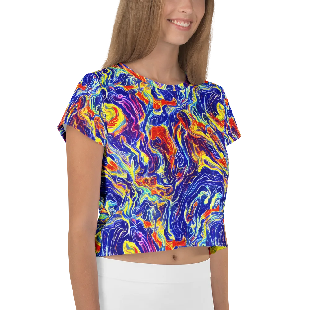 Firework Ocean on Crop Tee — Right