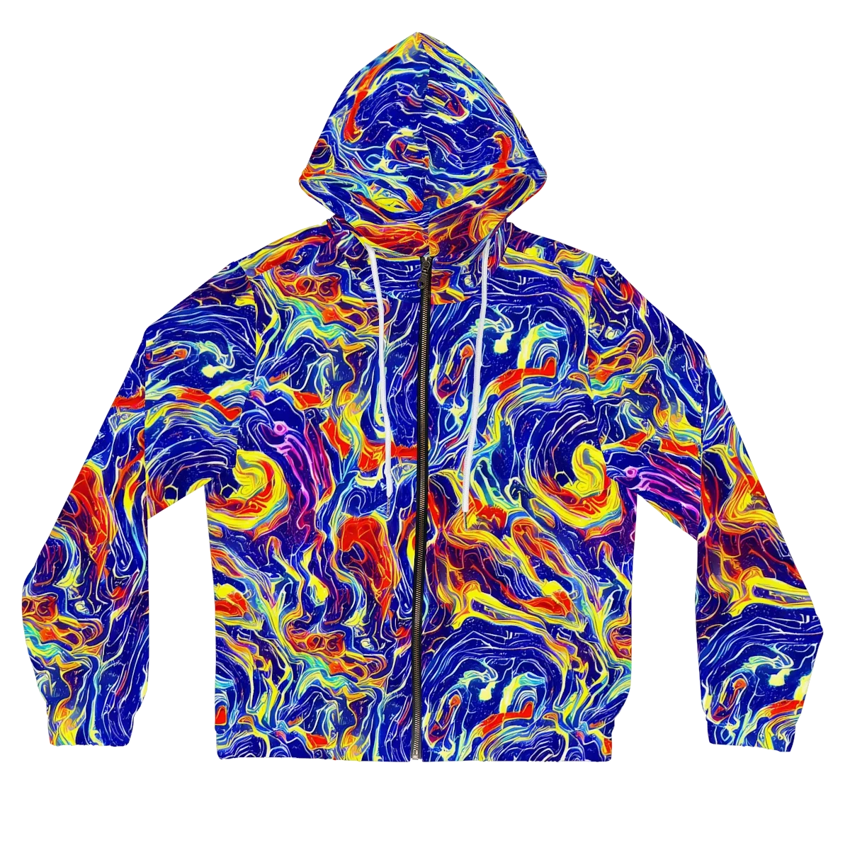 Firework Ocean on Women's Full-Zip Hoodie — Front