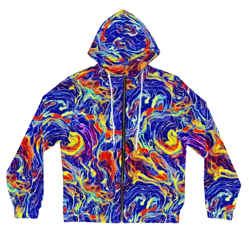Firework Ocean on a Women's Full-Zip Hoodie