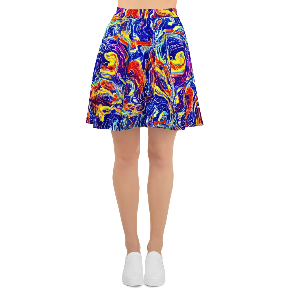 Firework Ocean on Skater Skirt — Front