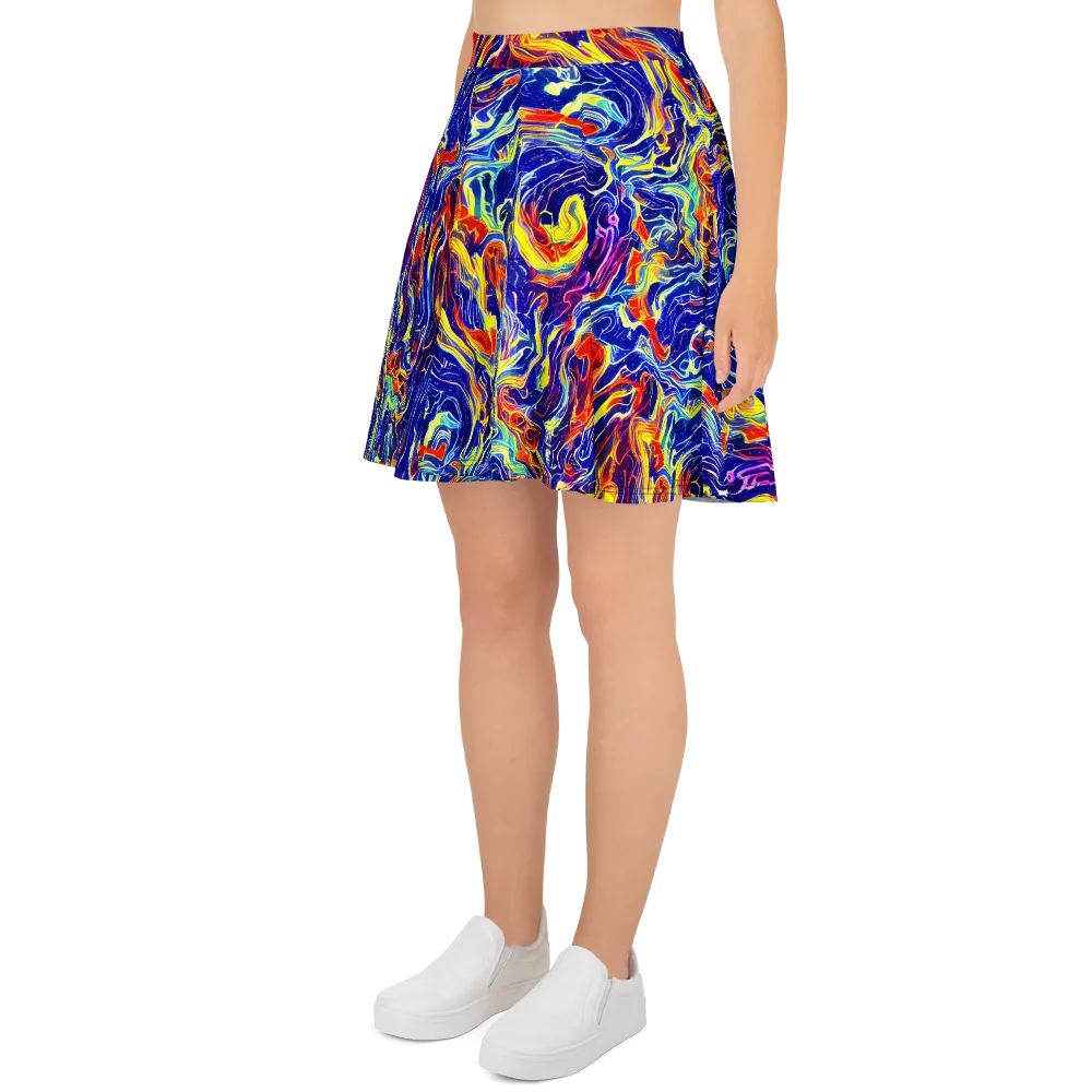 Firework Ocean on Skater Skirt — Left