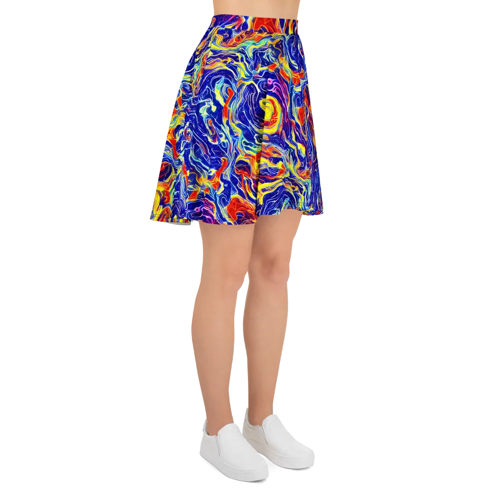 Firework Ocean on Skater Skirt — Right