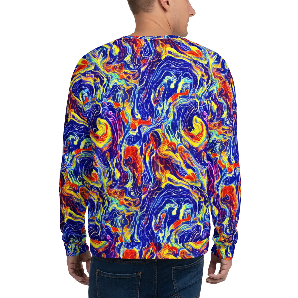 Firework Ocean on Sweatshirt — Back