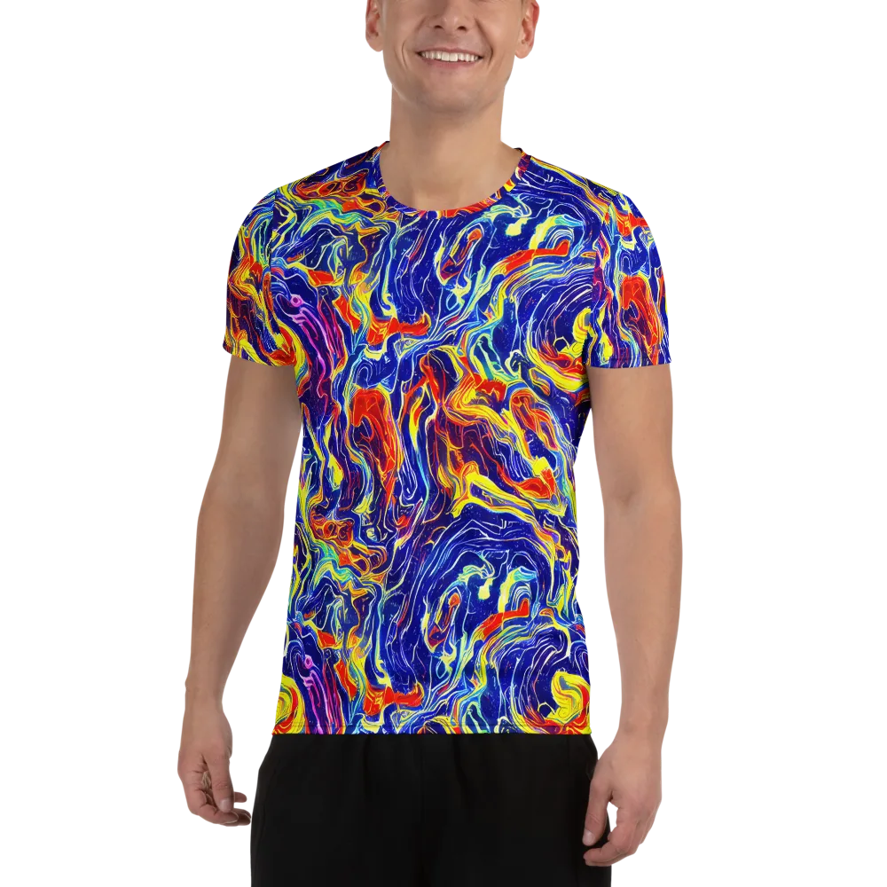 Firework Ocean on Men's Athletic T-Shirt — Front