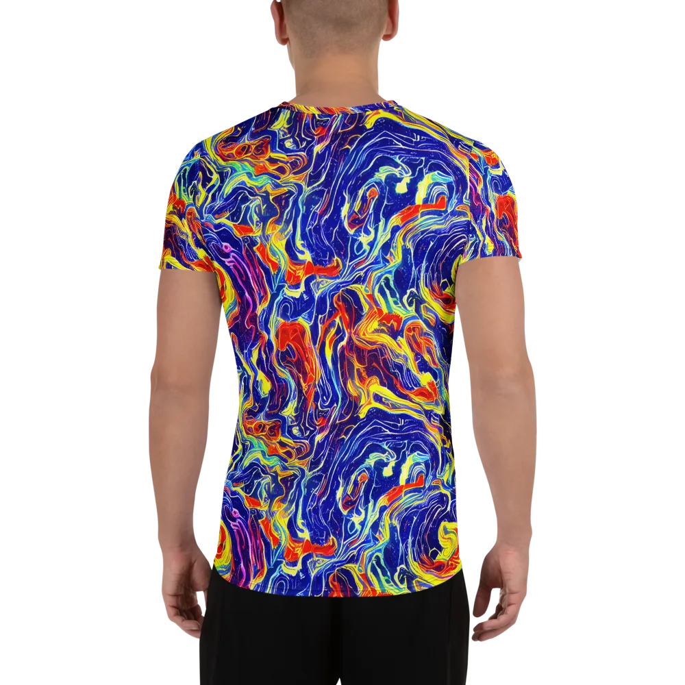 Firework Ocean on Men's Athletic T-Shirt — Back
