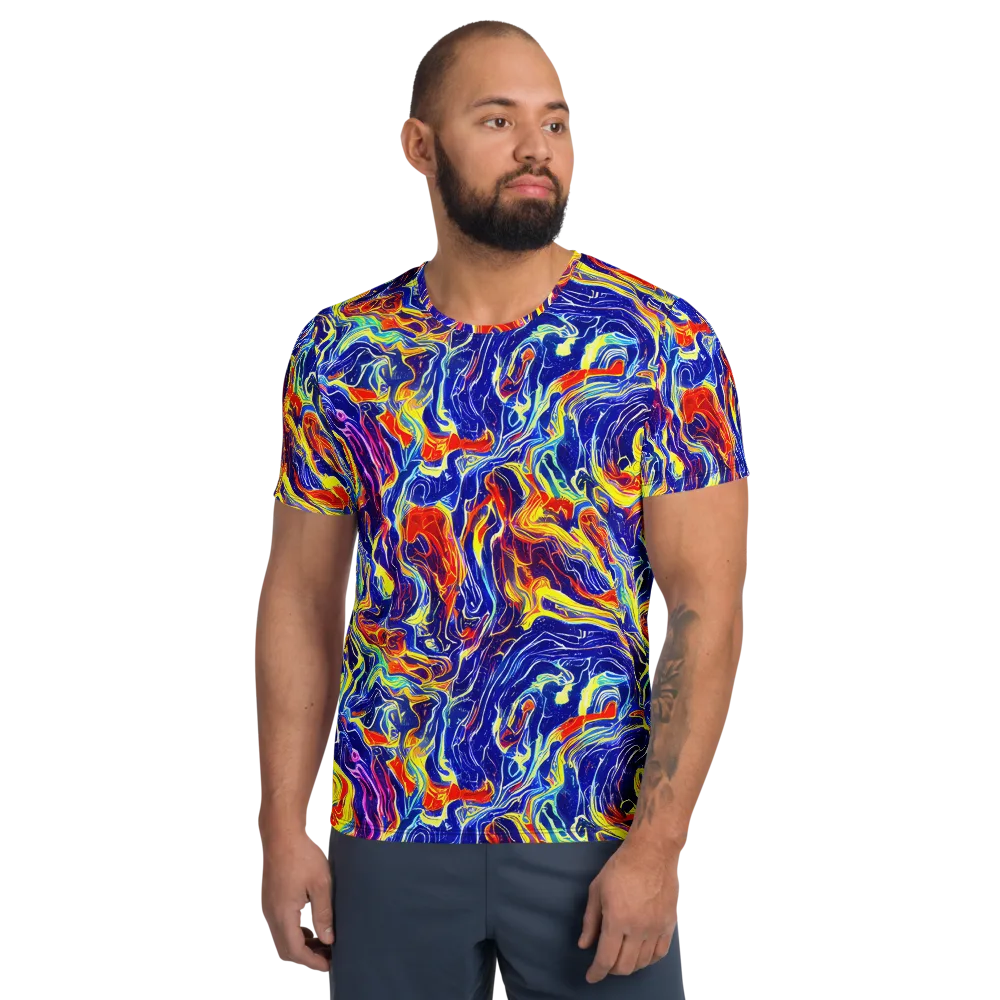 Firework Ocean on Men's Athletic T-Shirt — Front