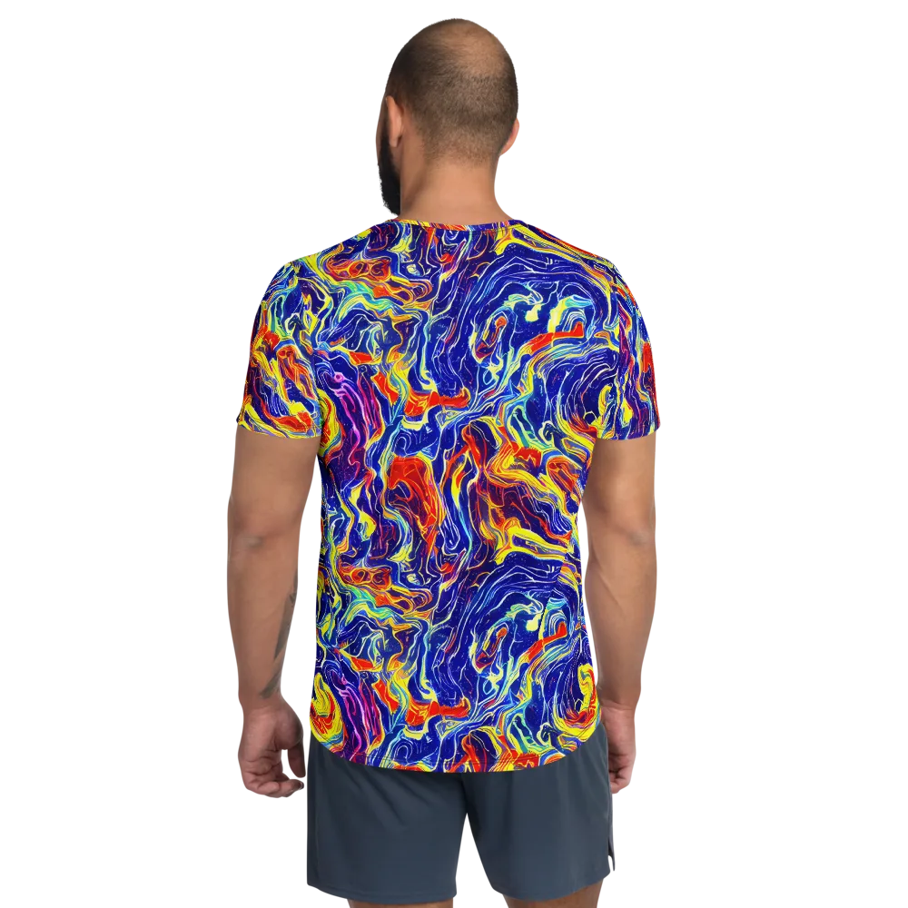 Firework Ocean on Men's Athletic T-Shirt — Back
