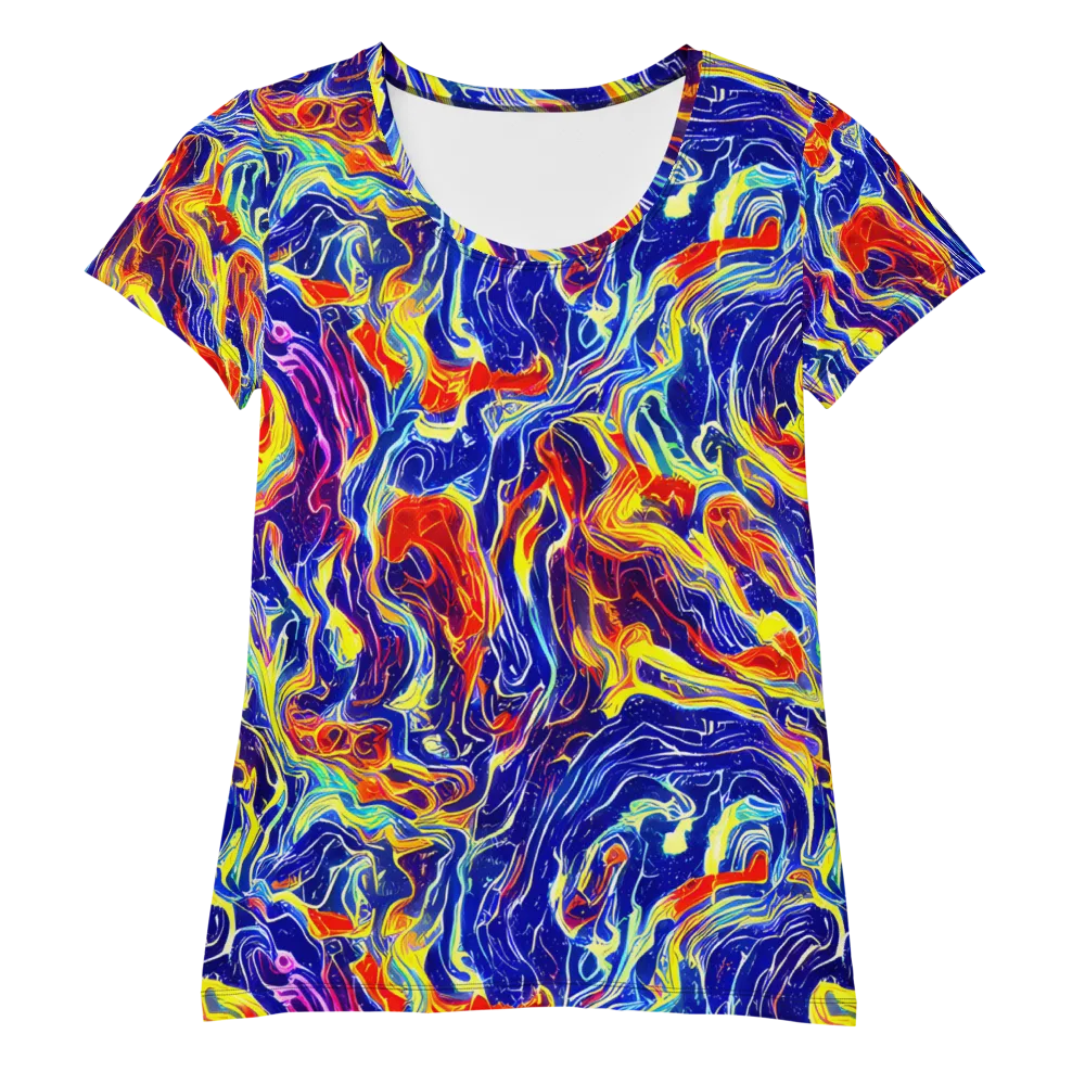 Firework Ocean on Women's Athletic T-Shirt — Front
