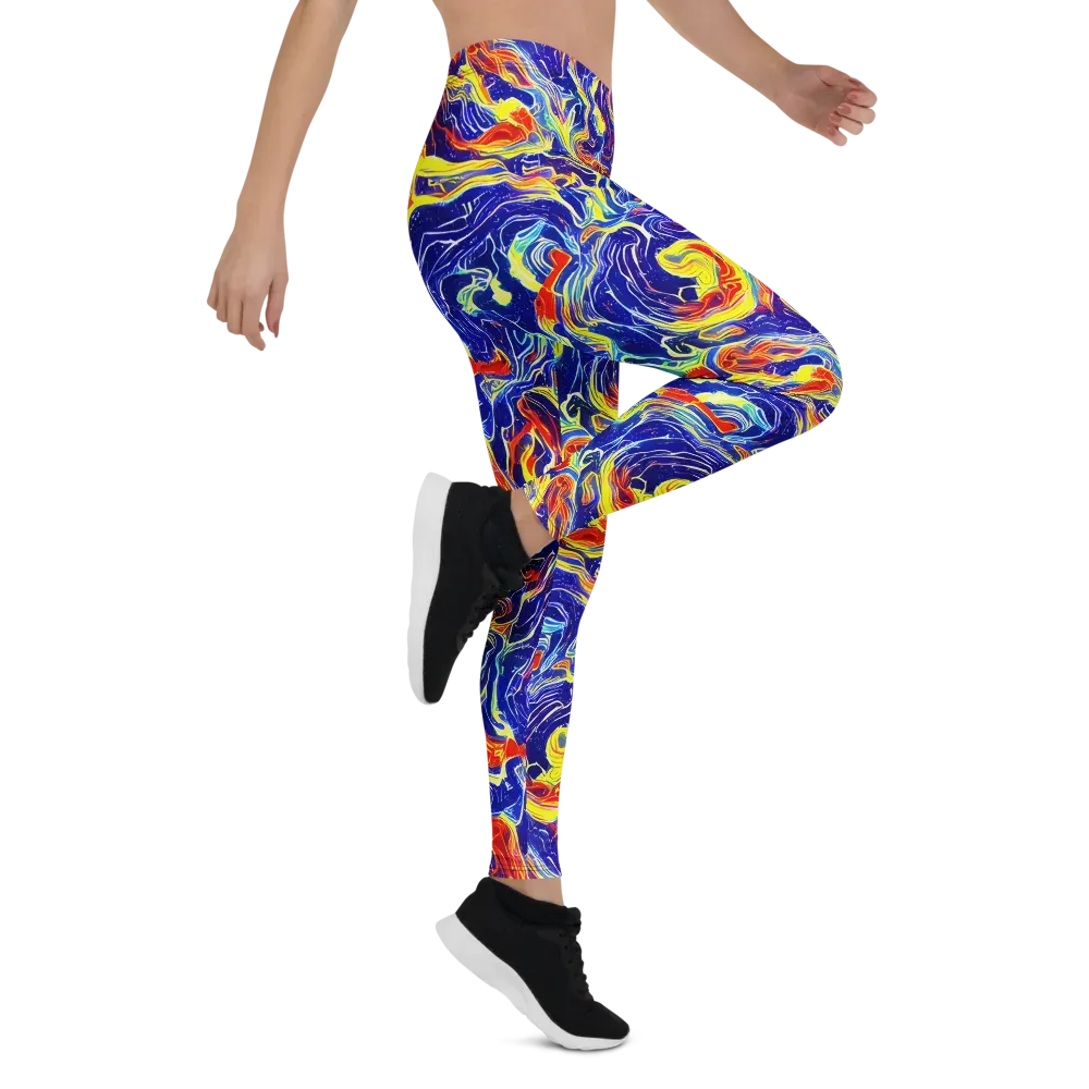 Firework Ocean on Leggings — Right