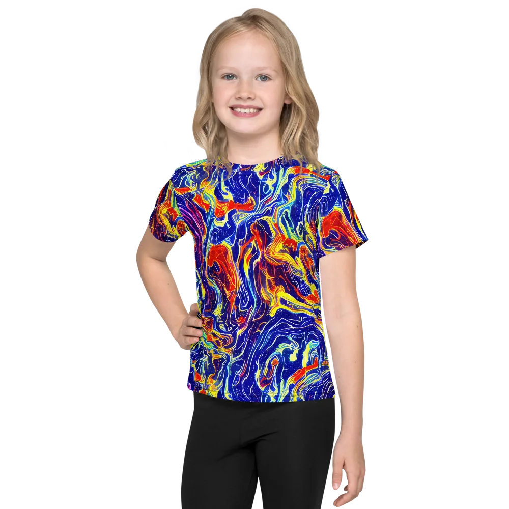 Firework Ocean on Kids Crew Neck T-Shirt — Front