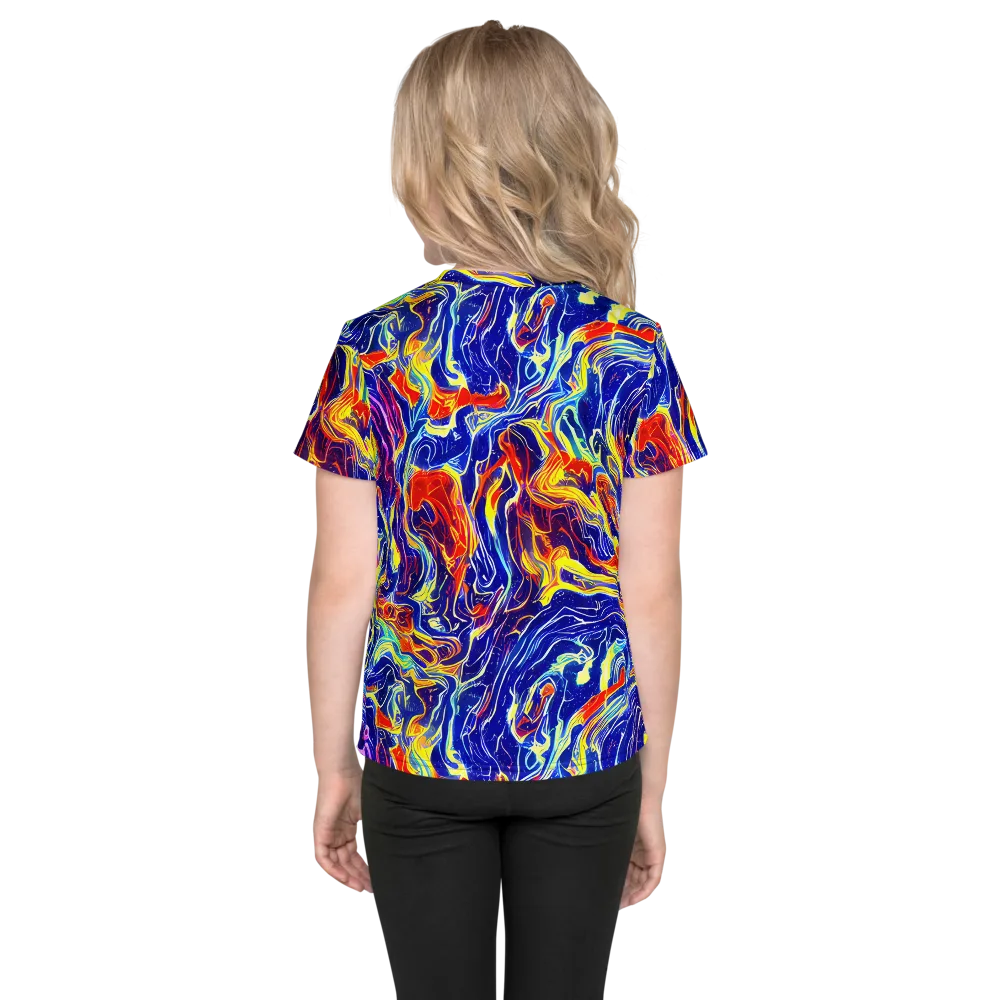 Firework Ocean on Kids Crew Neck T-Shirt — Back