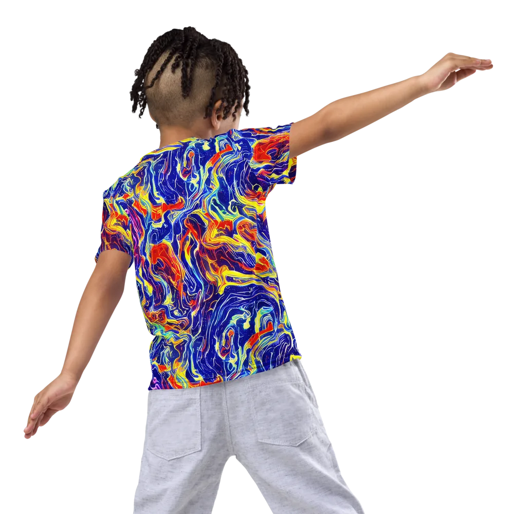 Firework Ocean on Kids Crew Neck T-Shirt — Back