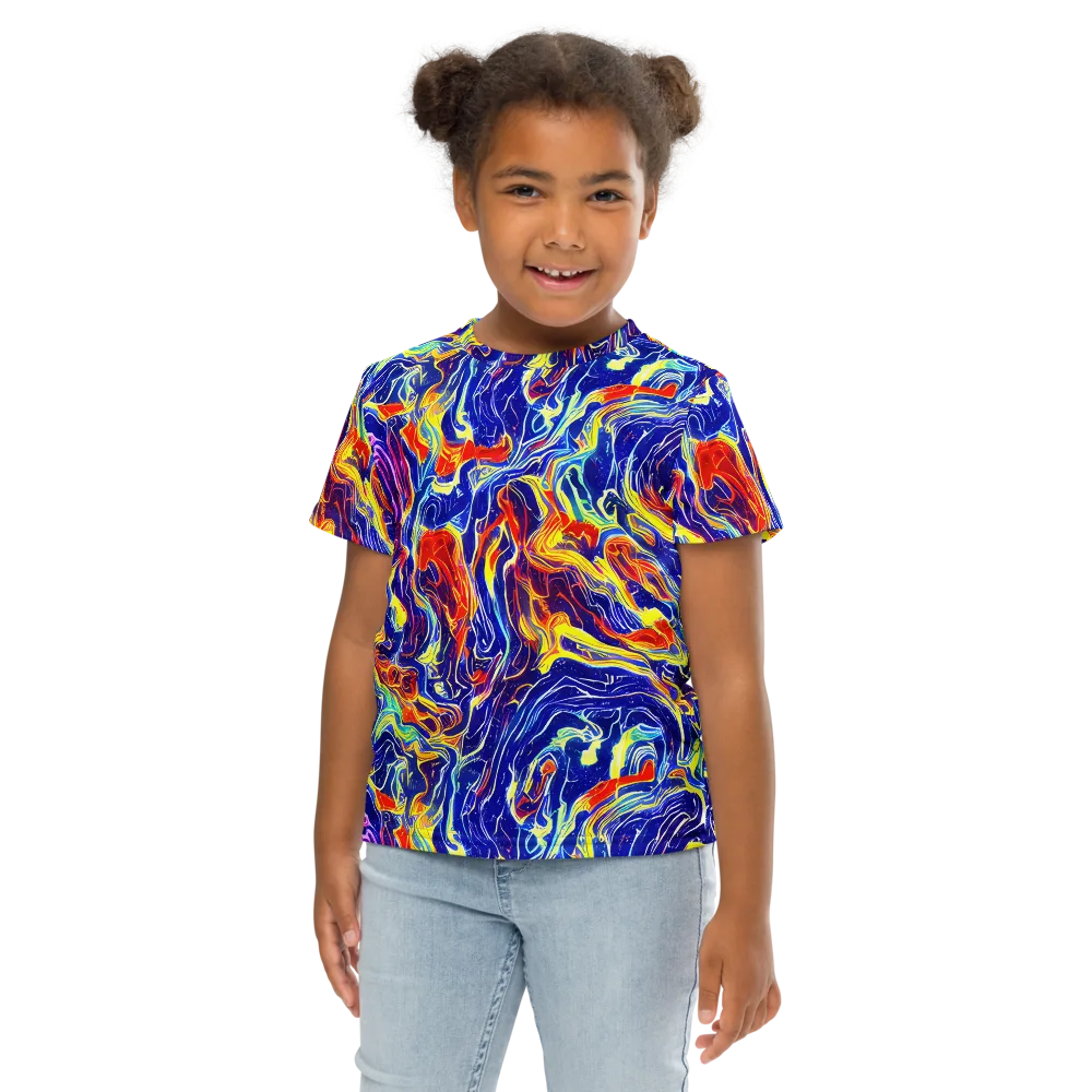 Firework Ocean on Kids Crew Neck T-Shirt — Front