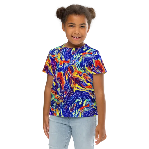Firework Ocean on a Kids Crew Neck T-Shirt