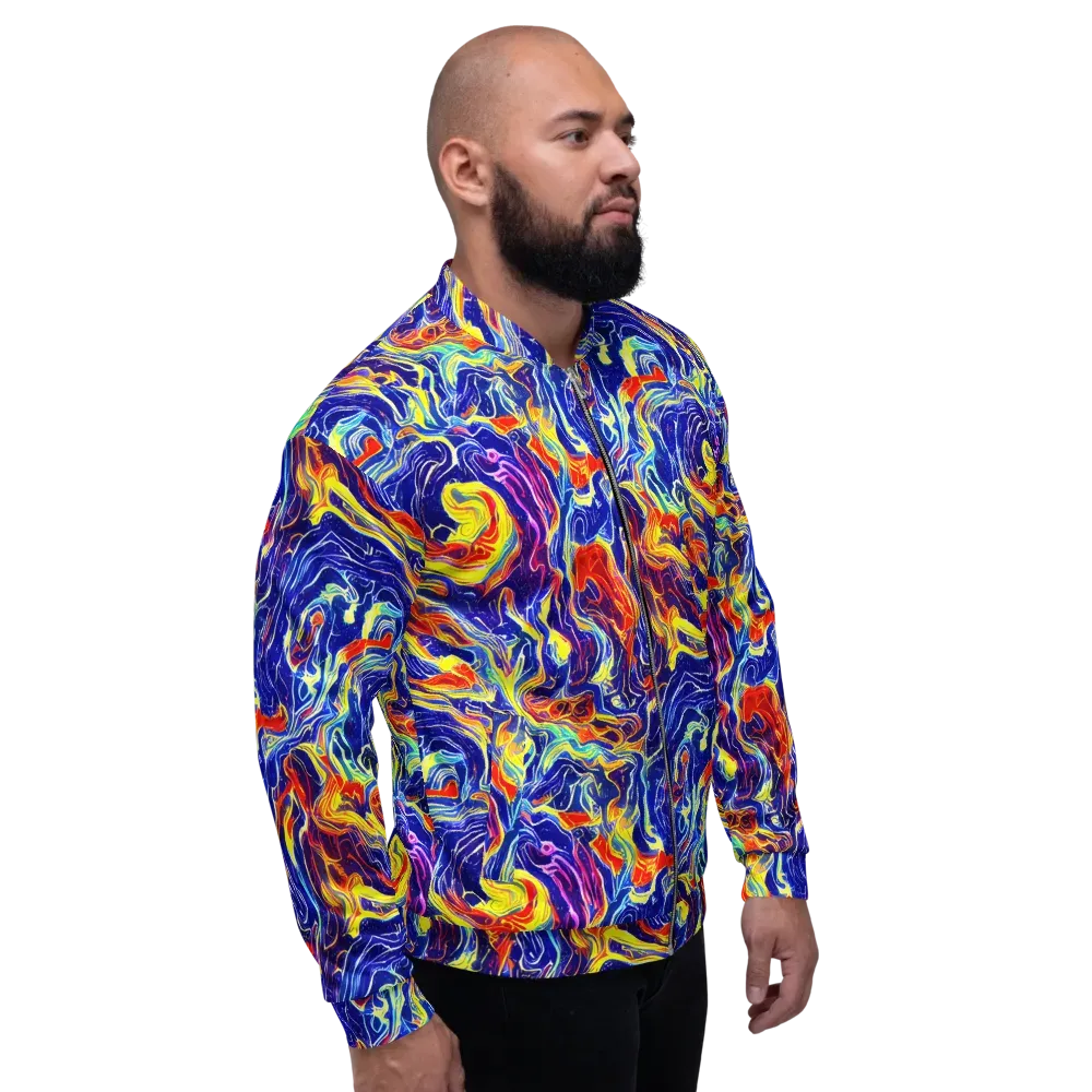 Firework Ocean on Bomber Jacket — Right