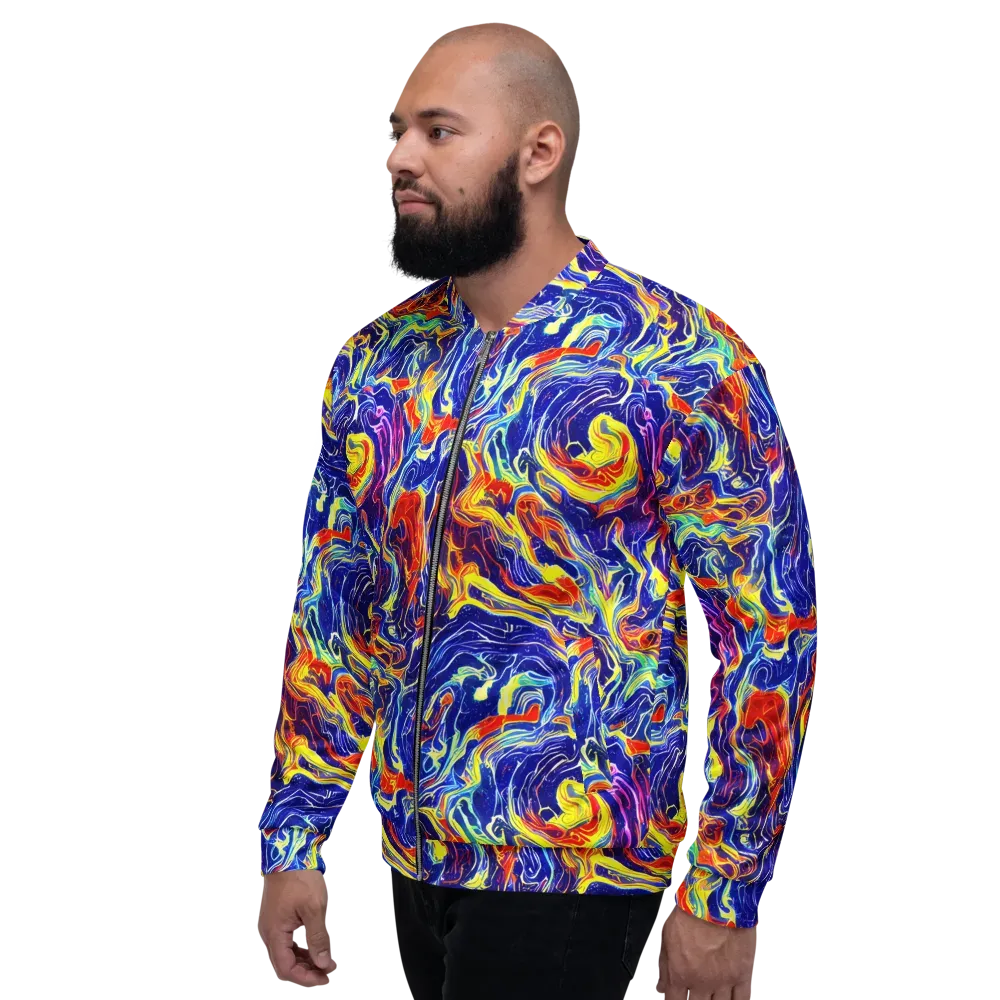 Firework Ocean on Bomber Jacket — Left