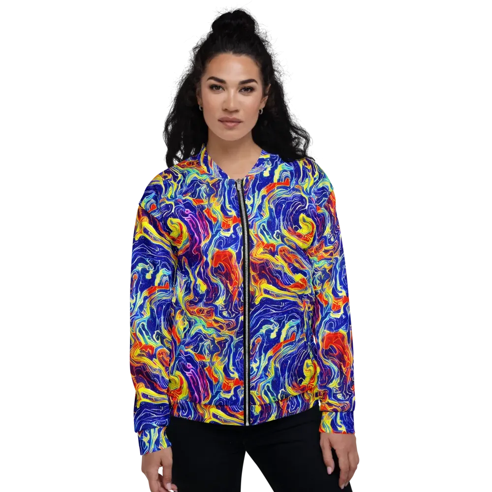 Firework Ocean on Bomber Jacket — Front