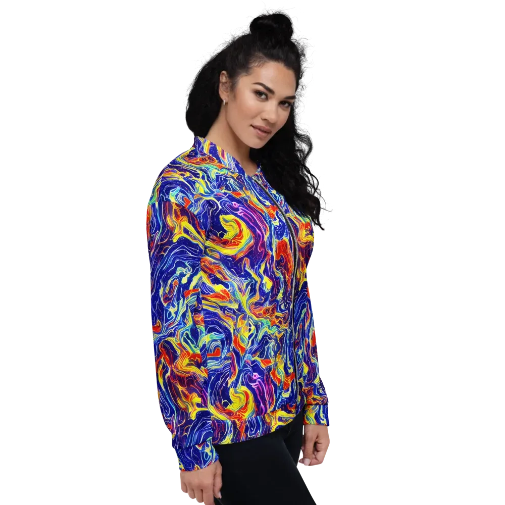 Firework Ocean on Bomber Jacket — Right