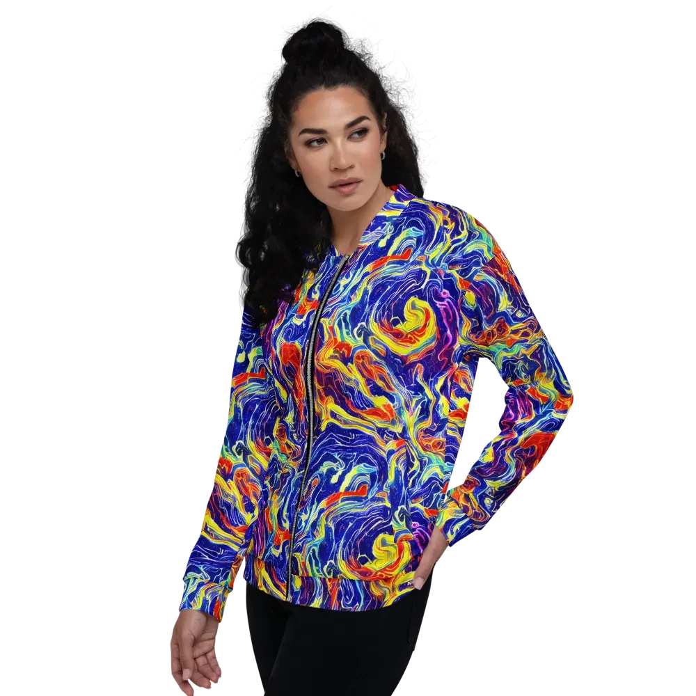 Firework Ocean on Bomber Jacket — Left