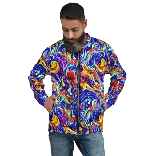 Firework Ocean on a Bomber Jacket
