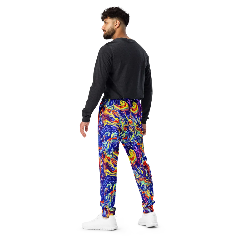 Firework Ocean on Men's Joggers — Back