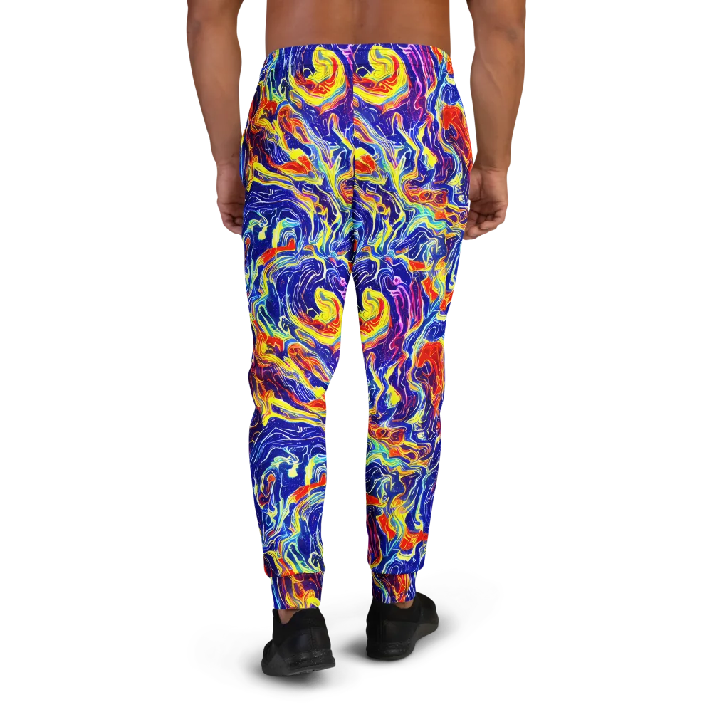Firework Ocean on Men's Joggers — Back