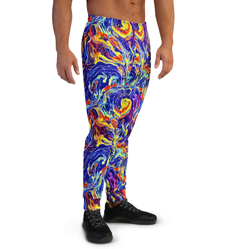 Firework Ocean on Men's Joggers — Right