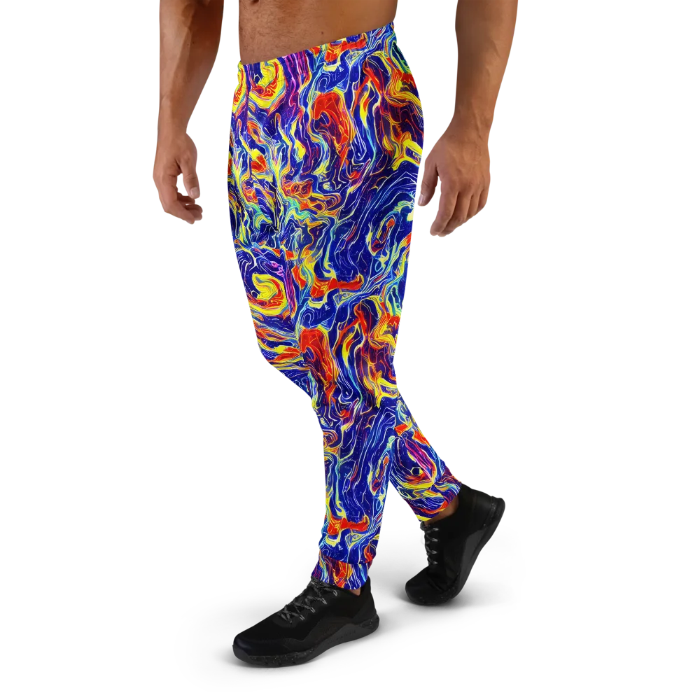 Firework Ocean on Men's Joggers — Left