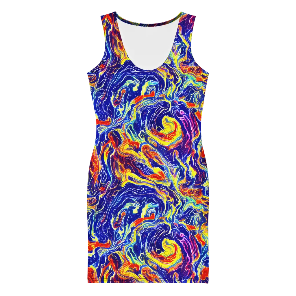 Firework Ocean on Bodycon Dress — Front