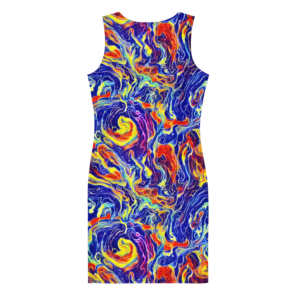Firework Ocean on Bodycon Dress — Back