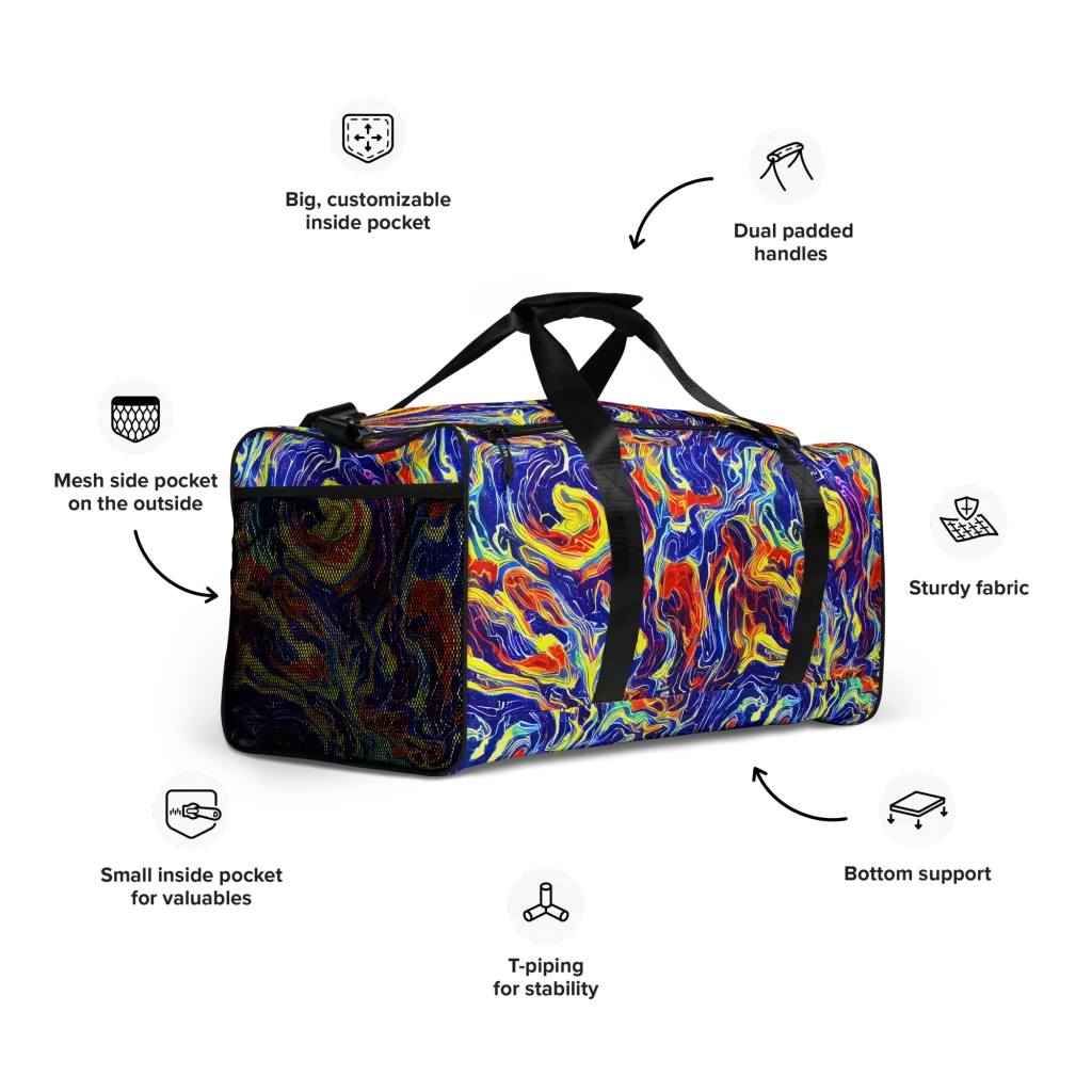 Firework Ocean on Duffle Bag — Right Front