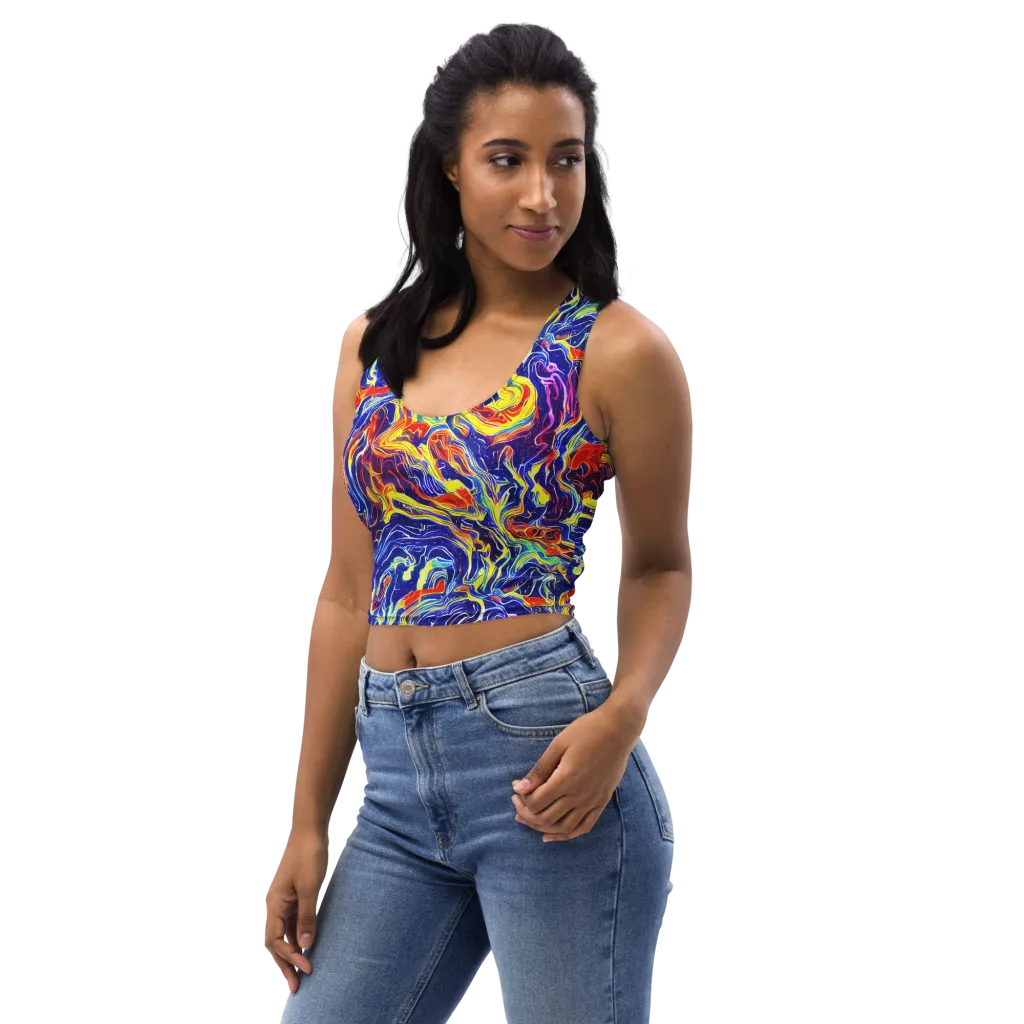 Firework Ocean on Crop Top — Left Front