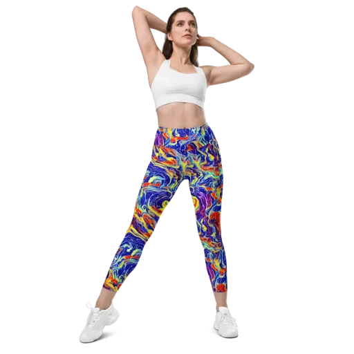 Firework Ocean on a Leggings with Pockets