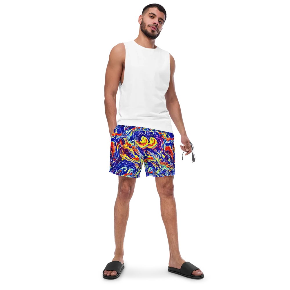 Firework Ocean on Swim Trunks — Front