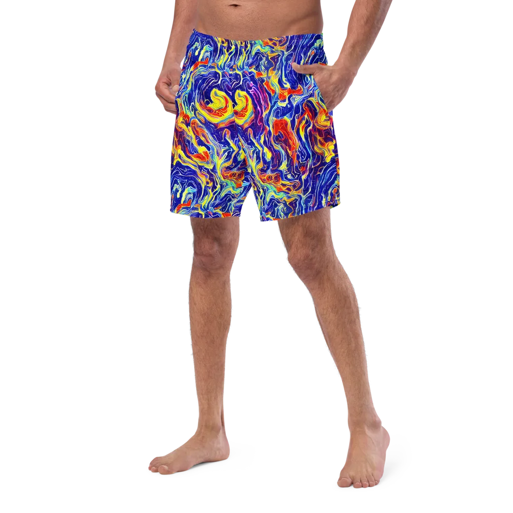 Firework Ocean on Swim Trunks — Left Front