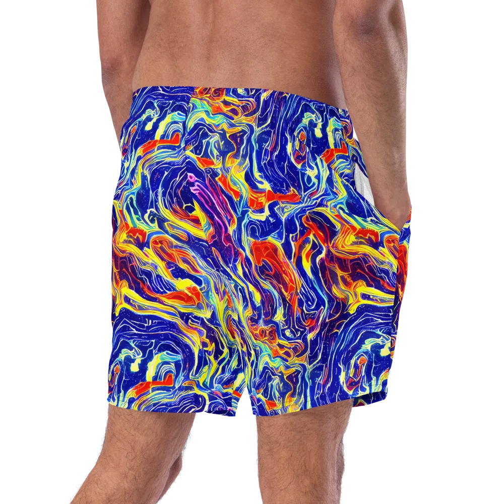 Firework Ocean on Swim Trunks — Right Back