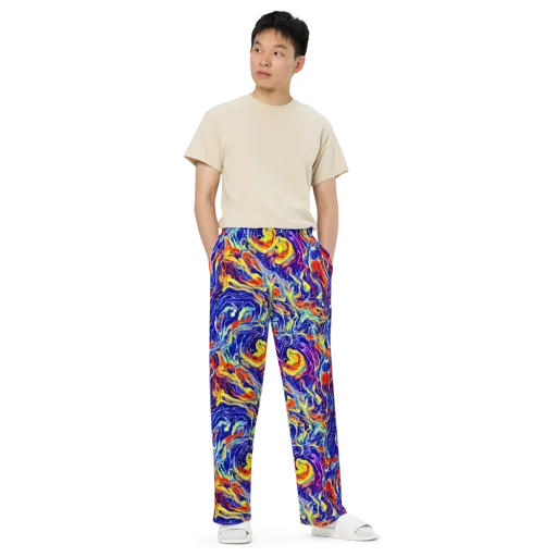 Firework Ocean on a Wide-Leg Pants