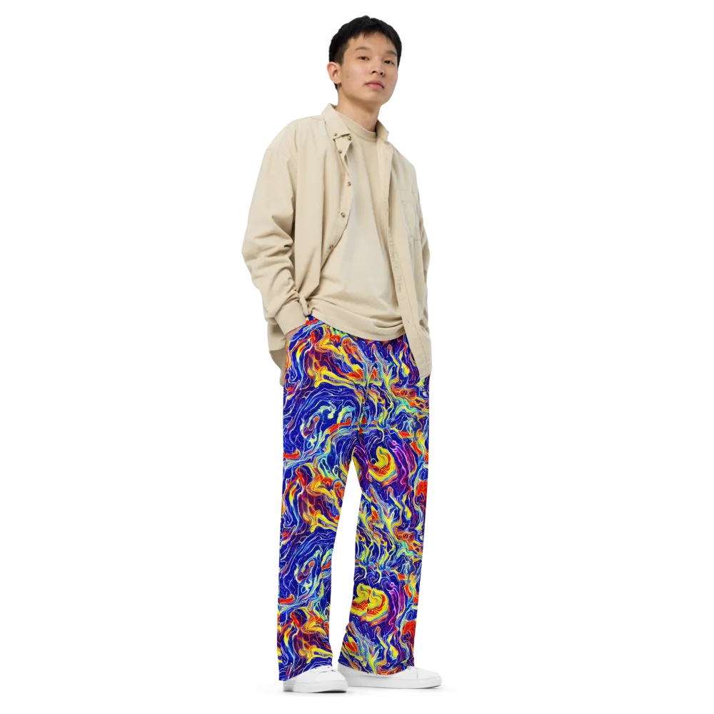 Firework Ocean on Wide-Leg Pants — Right Front