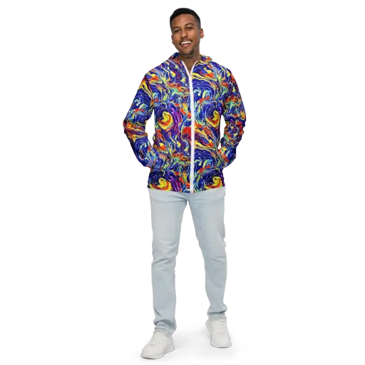 Firework Ocean on a Men's Windbreaker
