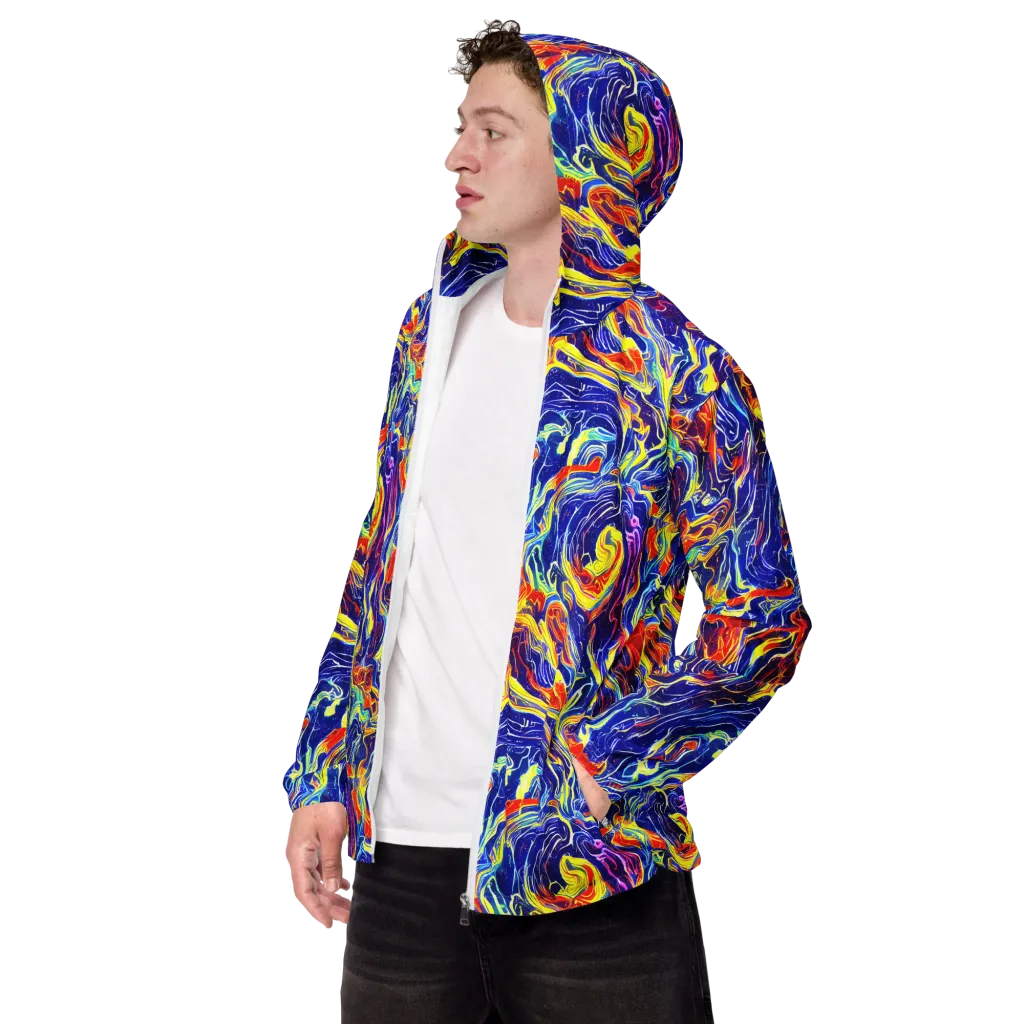 Firework Ocean on Men's Windbreaker — Left Front