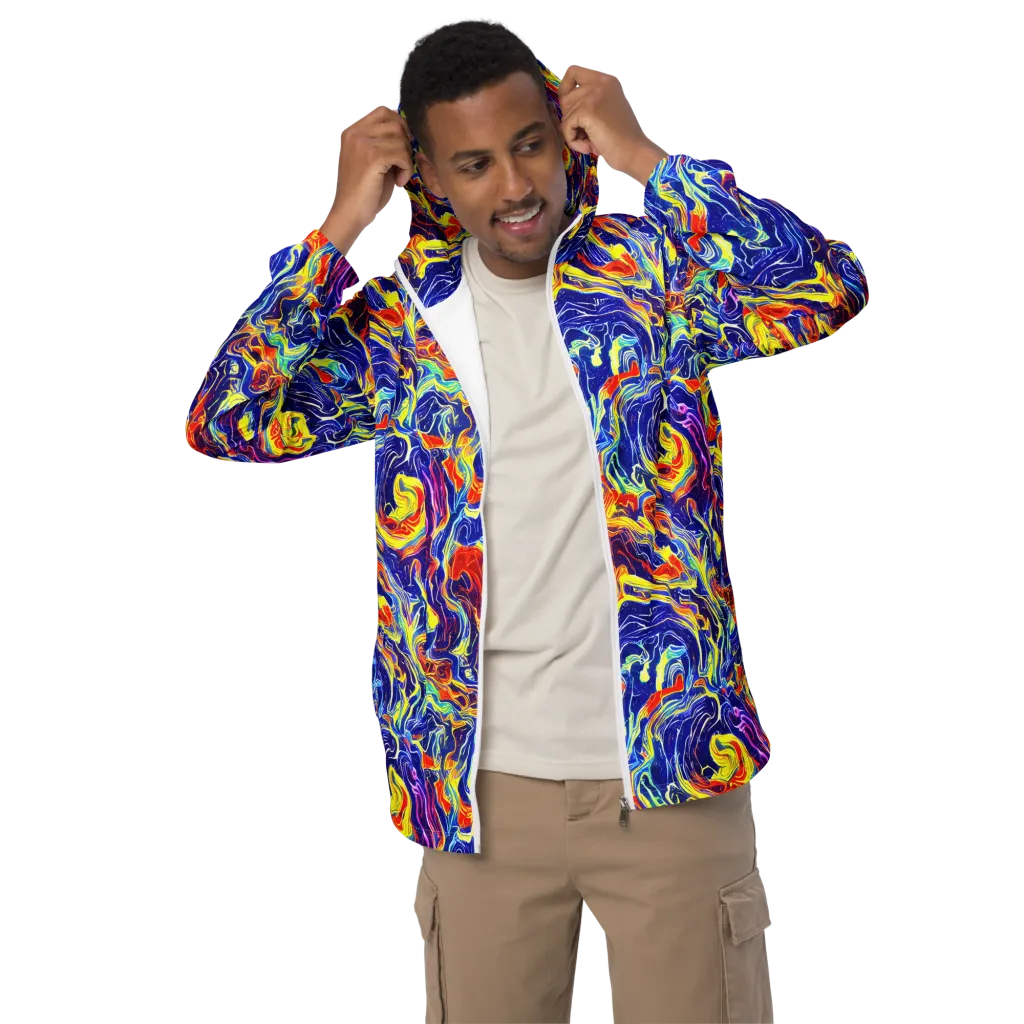 Firework Ocean on Men's Windbreaker — Front