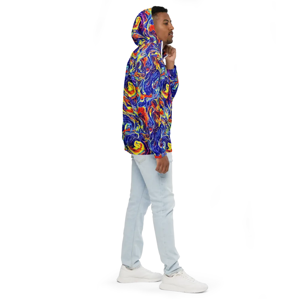 Firework Ocean on Men's Windbreaker — Right