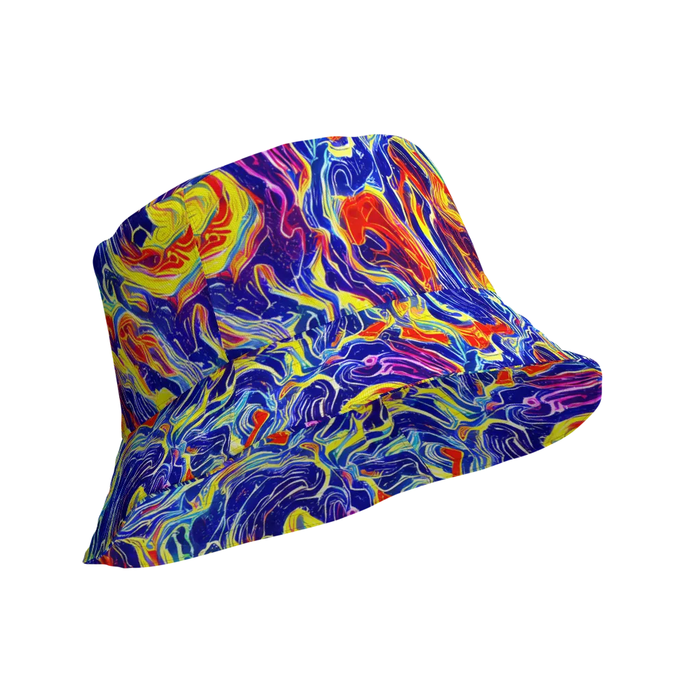 Firework Ocean on Reversible Bucket Hat — Product details Outside