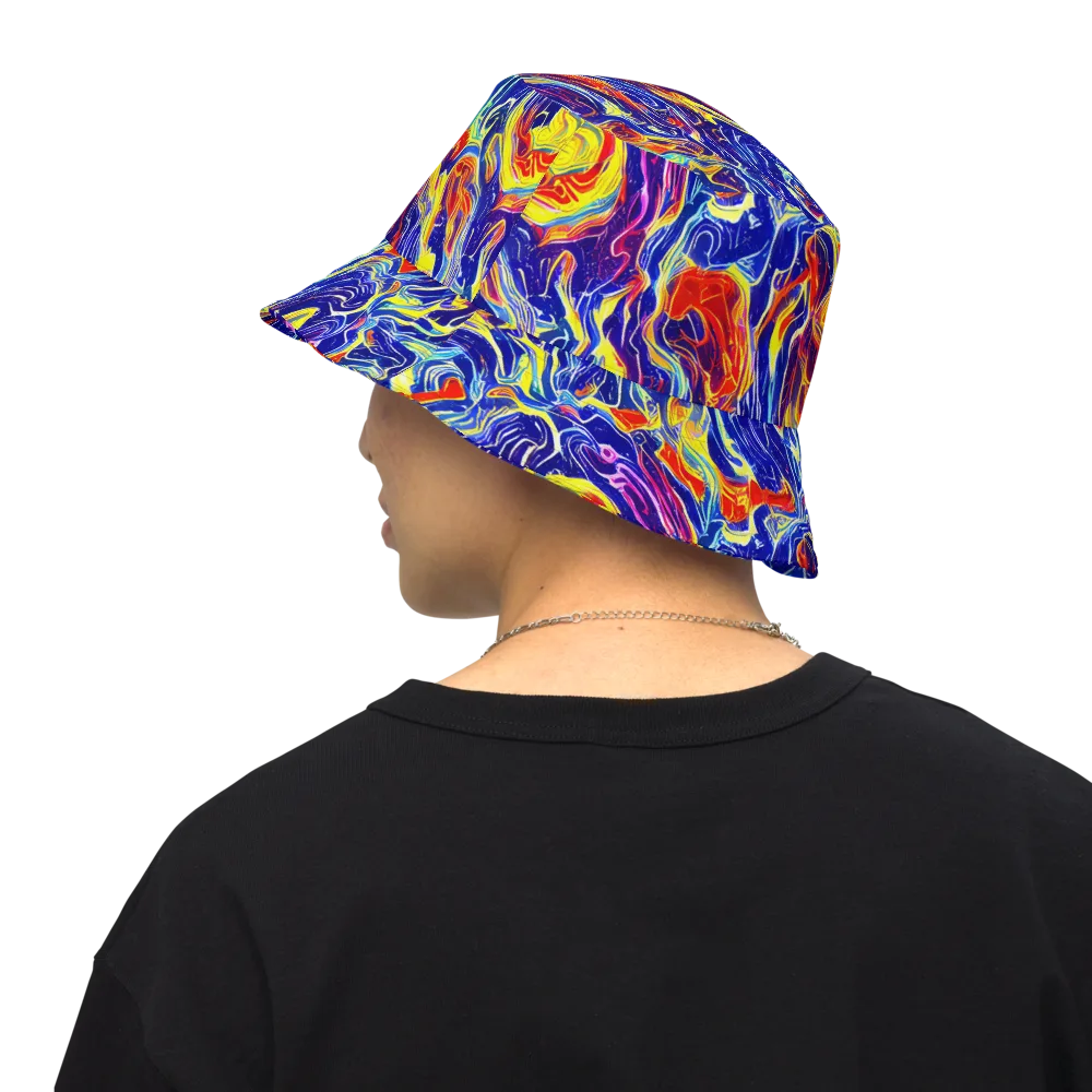 Firework Ocean on Reversible Bucket Hat — Back Inside