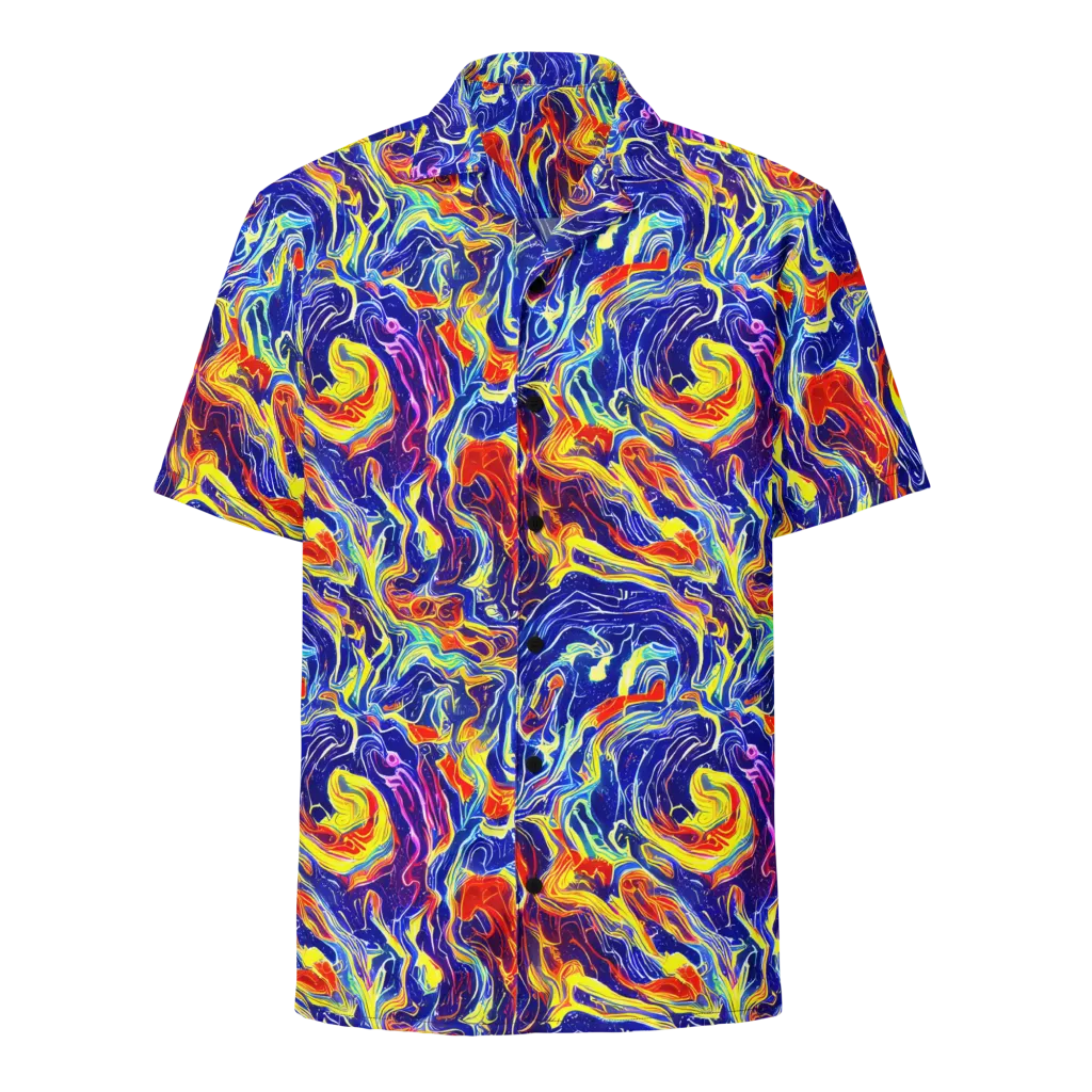 Firework Ocean on Button Shirt — Front